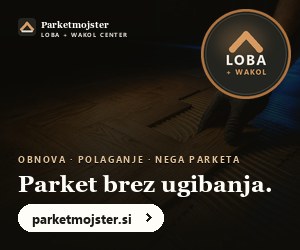 Oglas: Parketmojster — obnova, polaganje in nega parketa. Odpre parketmojster.si.